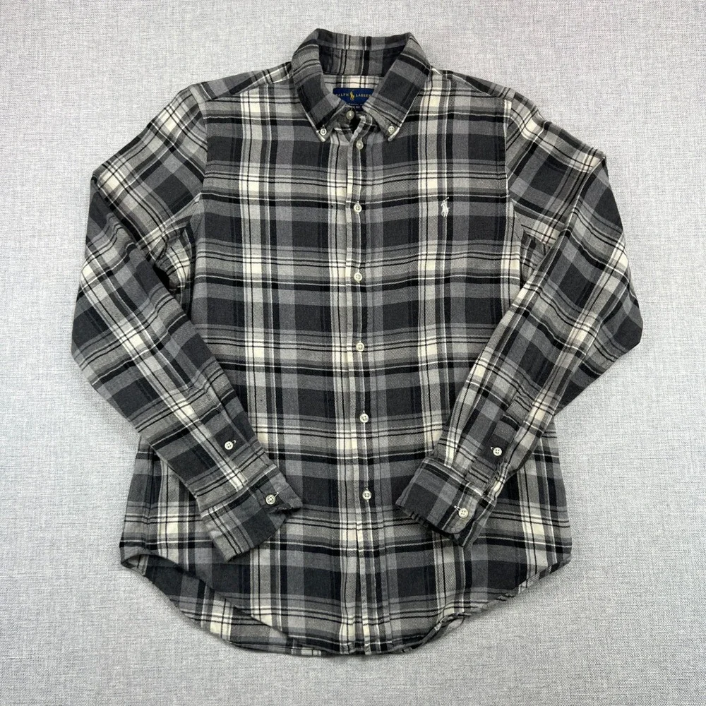 Ralph Lauren Classic Fit Plaid Flannel Button Down Shirt Kids Size‎ Large Preppy